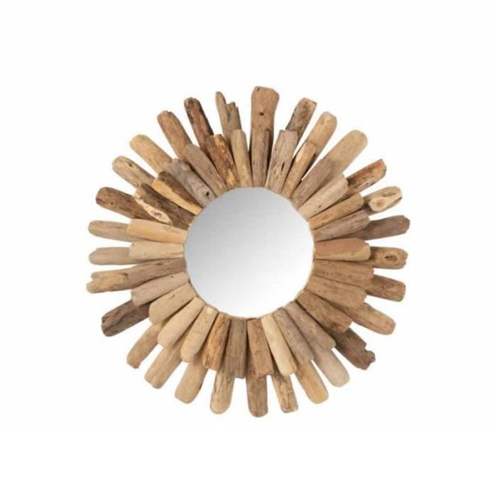 Miroir Mural Design -bois Flottant- 55cm Naturel - Paris Prix Beige