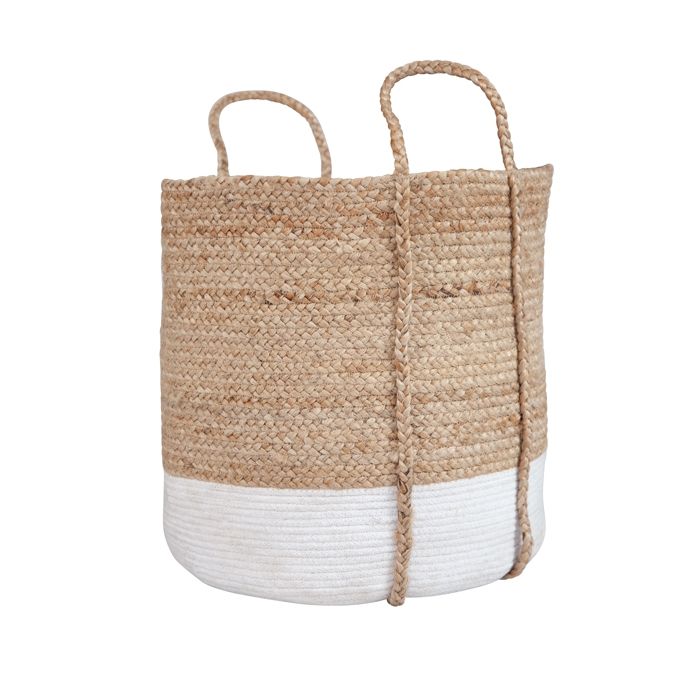 Panier Vivi en jute naturel et blanc