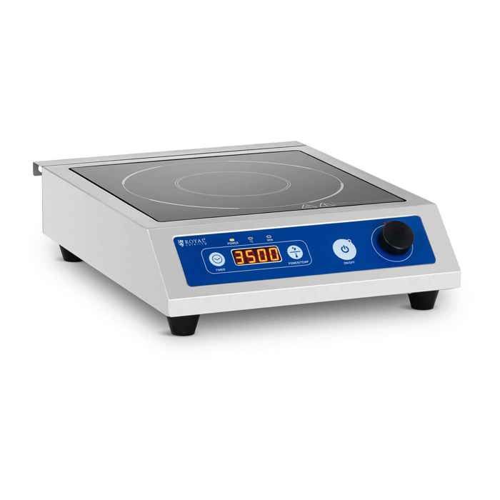 Plaque à Induction Table De Cuisson Pro Royal Catering RCIC-3500P3 (Foyer ø 22 cm, Jusqu’à 3 500 W, 60 à 240 °C, Écran LED)