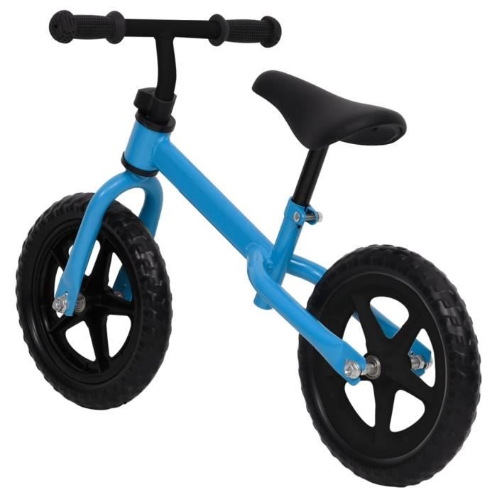 Draisienne Enfants Vélo Jouet Fille Garçon Bleu Cadeau Noël Anniversaire Roues EVA 12 Pouces