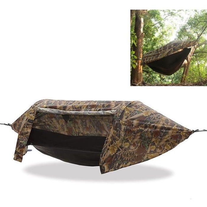 TD® Suspendu au sol tente d'arbre camping en plein air marchant pêche étanche et anti-moustique anti-retournement hamac d'arbre port
