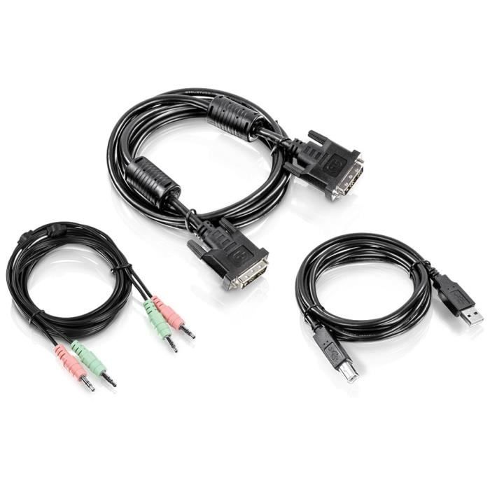 TRENDnet Kit de Câble KVM TK-CD06 - Kit de câble KVM Audio, USB et DVI-I pour switch KVM TK-232DV ( Catégorie : KVM )