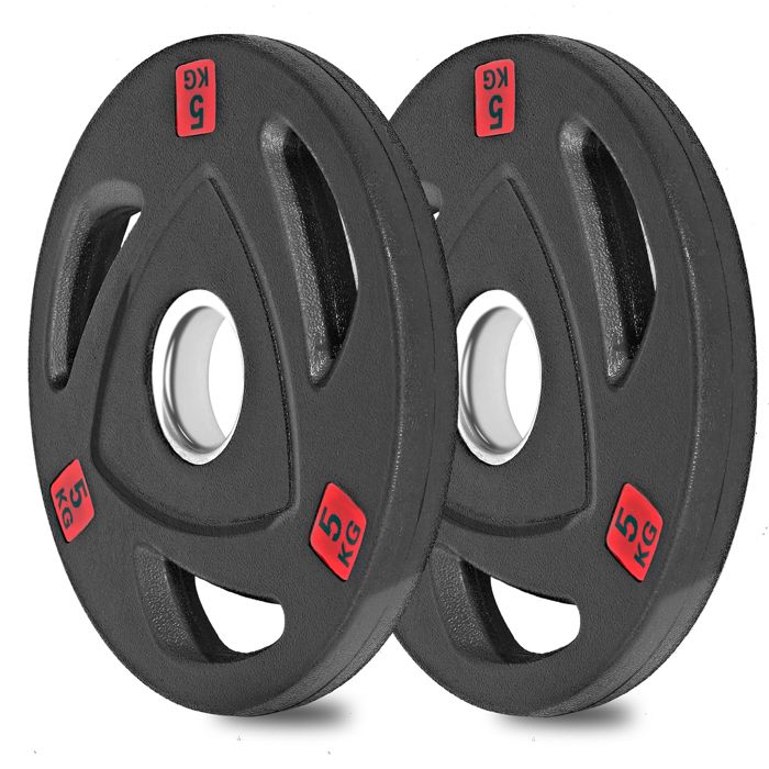 Lot De 2 Disques D'haltères Caoutchoutés C.P. Sports - Poids De 0,5 Kg à 30 Kg, Trou 50/51 Mm, Avec Poignées