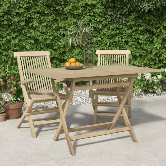 SALE 2025Table de jardin table dextérieur table dappoint pliante gris 120x70x75 cm - Bois de teck solide164 Kg 1422