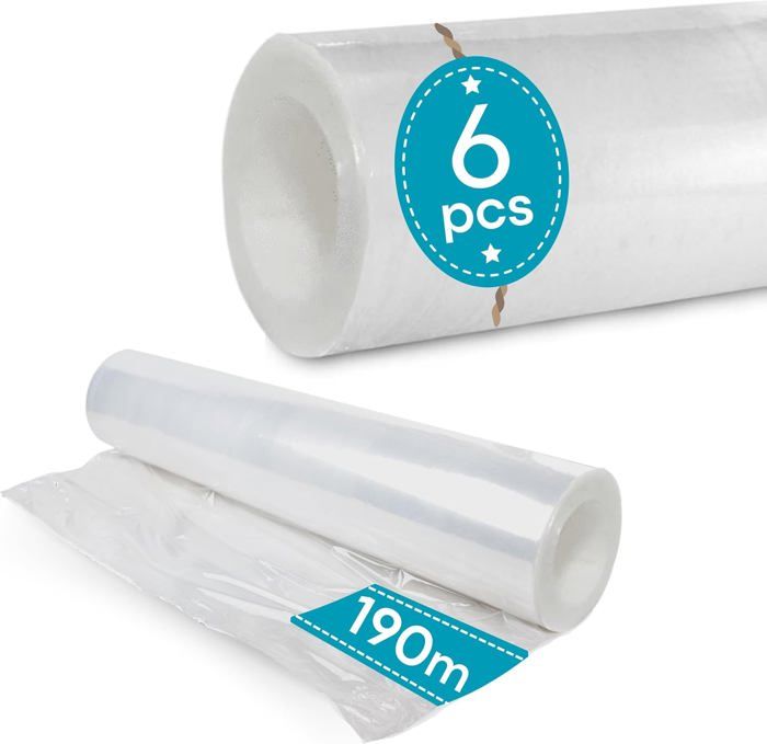 6 Rouleaux Film étirable Palette 400mmx150m - Protection Déménagement Stockage