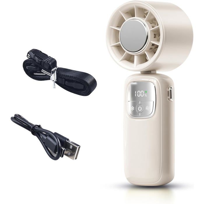 Ventilateur Portable Turbo Avec Batterie 4000mAh - Vitesse Réglable 1-100, Affichage Numérique, Pour Extérieur (Violet)