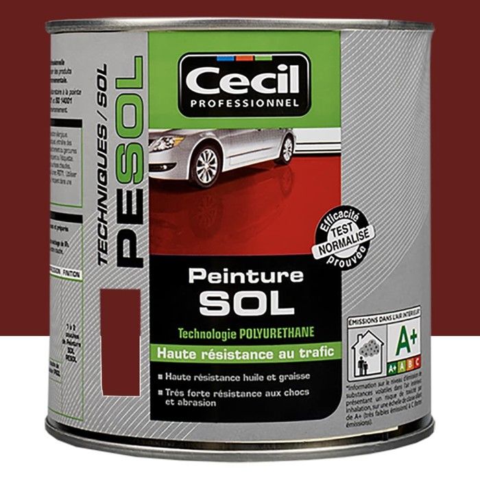 Peinture sol Cécil Professionnel PE SOL Rouge brique 0,5 L - Cdiscount ...