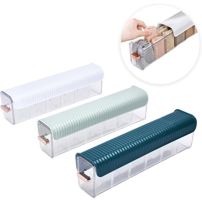 ®RisingFF Boîte de rangement murale pour sous-vêtements - Boîte de rangement à installation 3 pièces - Multifonction