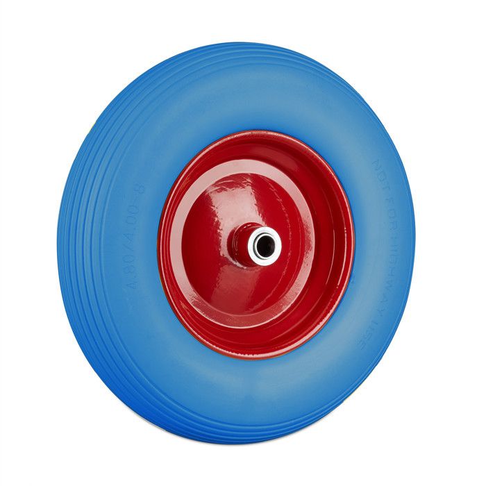 Roue De Brouette Increvable 4.80/4.00-8 Relaxdays - Caoutchouc PU, Charge 100kg, Rouge/Noir