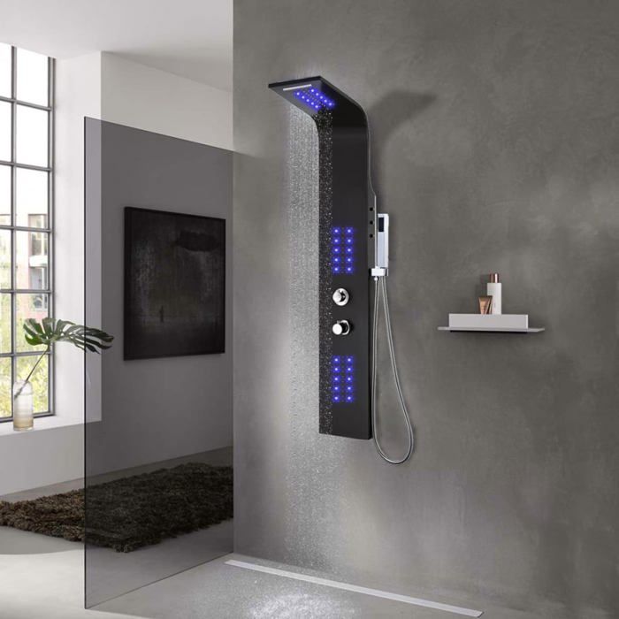Panneau de douche vidaXL Aluminium LED Multifonction