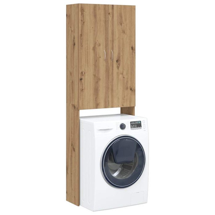 Meuble pour machine à laver chêne artisanal 64x255x190 cm