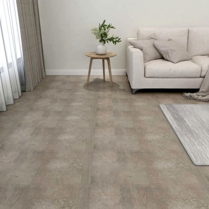 Dalles de plancher autoadhésives en PVC - vidaXL - Gris - 55 pièces - 511 m² - 305x305 cm - Épaisseur 15 mm