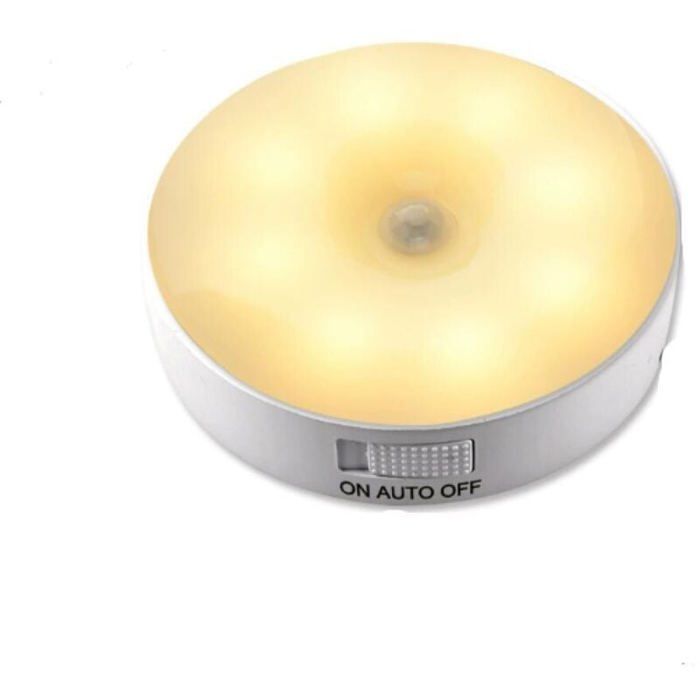 DRE-Lampe Détecteur de Mouvement Interieur Veilleuse LED Rechargeable 1 Modes éclairage Lampe Led Sans Fil Lumière pour descal