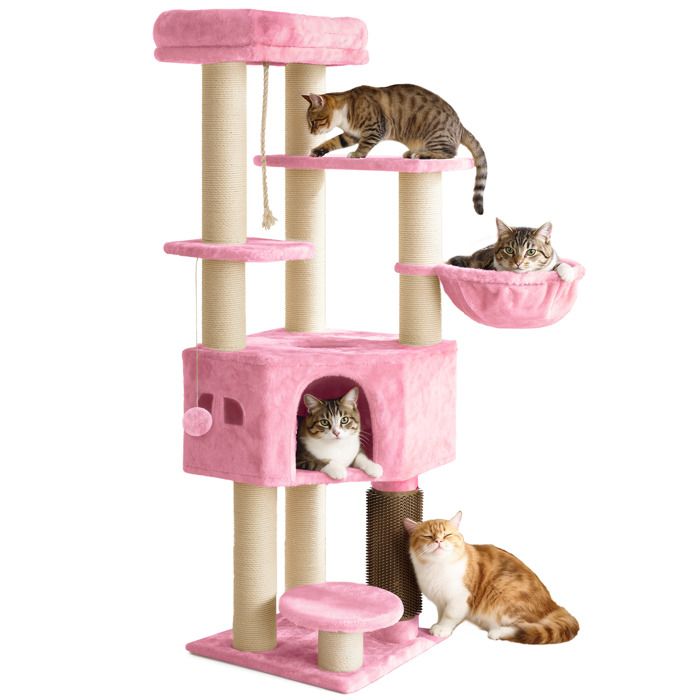 Comparer les prix de Balconera Arbre à chat avec griffoir50 x 50 x 157 cm  rose
