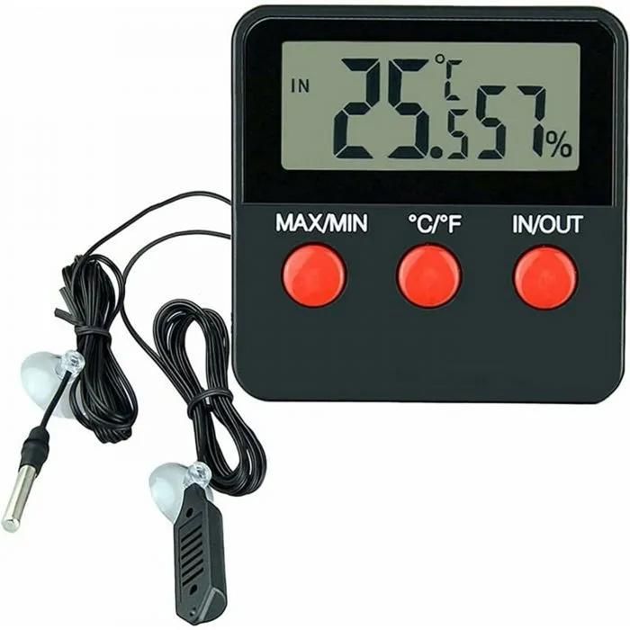 Thermomètre Numérique - Hygromètre LCD - Pour Terrarium - Précision ±1°C - Mémoire Max Min