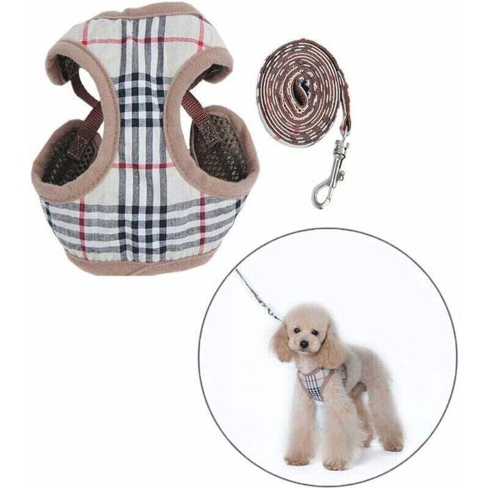 Comparer les prix de Harnais et laisse pour petit chien - PZCC - XS - Respirant - Confortable - Réglable - Tissu maille douce
