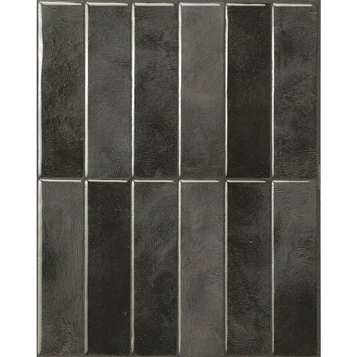Crédence adhésive pour cuisine et salle de bain sticker carrelage mural carreaux noir autocollants 5 Pcs 29 x 22.86 cm