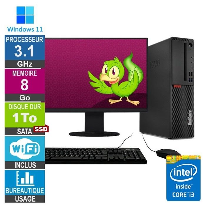 Acheter Lenovo M720s i3-8100t 3.10GHz 8Go/1To SSD Wifi W11 + Ecran 22 Reconditionné - 467,36 € Lenovo M720s i3-8100t 3.10GHz 8Go/1To SSD Wifi W11 + Ecran 22 Reconditionné - Lenovo reconditionné disponible sur Cdiscount Seconde Vie