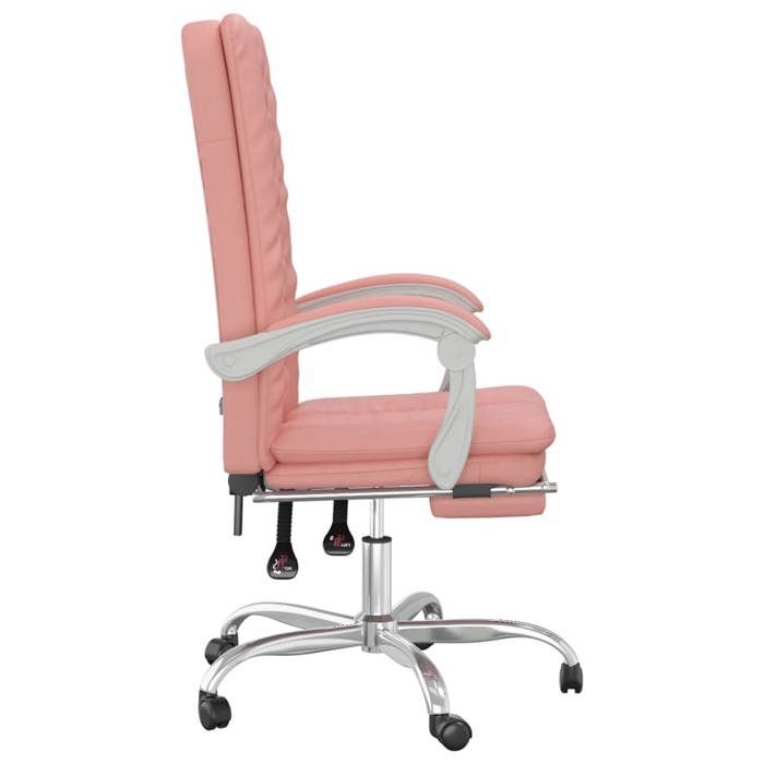 Fauteuil Ergonomique - Rose - Chaise inclinable de bureau - 1 PLACE - Rose Similicuir 63x56x(110.5-120) cm F310