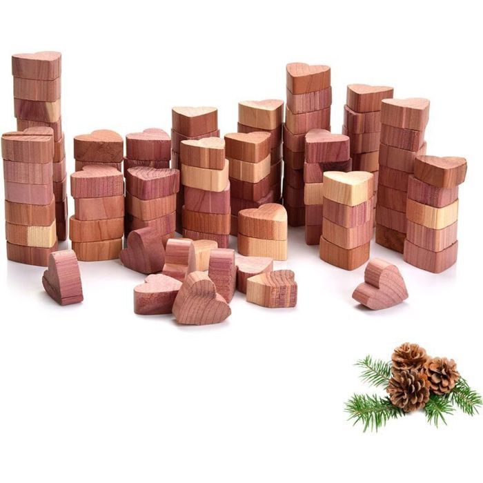 Lot de 100 anti mites bois de cèdre en bois de cèdre naturel sans produit chimique non toxique cèdre aromatique protection