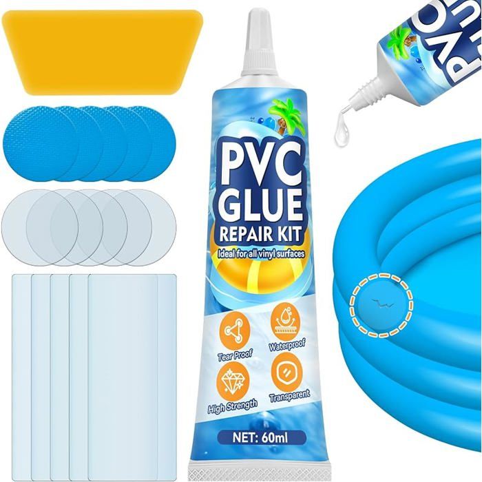 AAROVIBE Kit Reparation Piscine Rustine Spa Gonflable Transparente Kit Reparation Spa Gonflable Colle PVC pour Matelas 60m COQUE