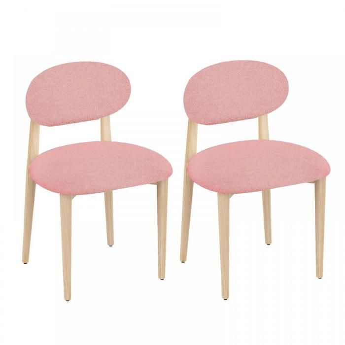 ViYi.Chaise de Cuisine en Lot de 2 - Chaises de Salle à Manger en Tissu - Modernes - Pour Salle à Manger Cuisine Restaurant-Rose