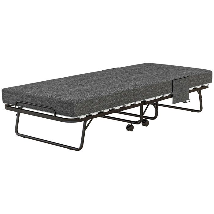 YWJ Lit pliant matelas 4 roulettes structure métallique jusquà 150 kg 190 x 80 x 42 cm gris foncé