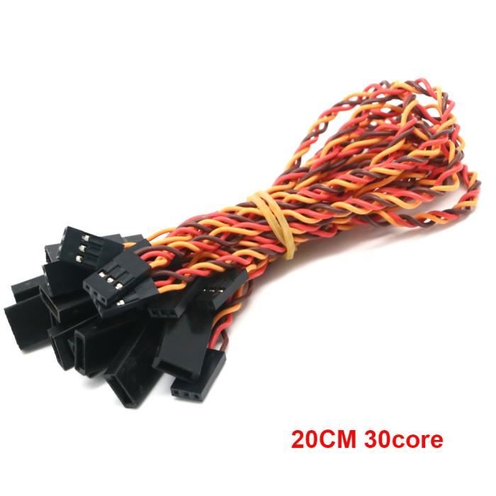 20 Cavi Di Prolunga Per Servo 20 Cm, 26AWG, Maschio-Maschio, Compatibili Futaba JR, Per RC Auto/Aerei - 6