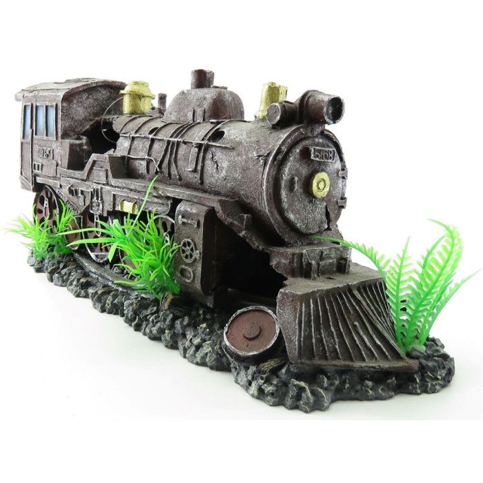 Comparer les prix de Locomotive rouge HEKTOR.  35 x 10 x 15 cm. décoration aquarium. - animallparadise 40 Rouge