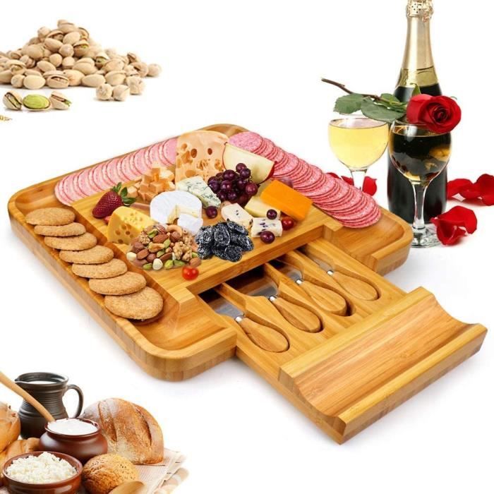 Wooloo Assiette A Fromage Et Couverts Plateau De Charcuterie Et Vin Uniques Biscuits Creme Et Plateau A Viande Cdiscount Maison