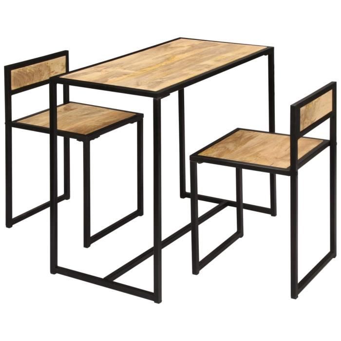 Festnight Ensemble Table Et Chaise Pour Cuisine 1 Table 2 Chaises De Salle A Manger De Restaurant En Bois Ensemble De Salle A Achat Vente Table A Manger Complete