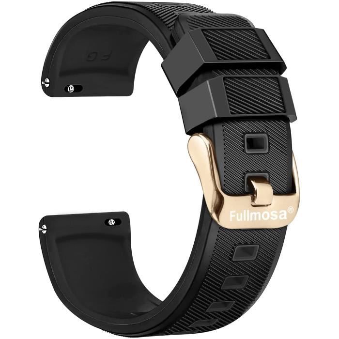Fengyiyuda Paquet de 2 Compatible avec Bracelet Montre de Remplacement Silicone Sport Bracelet Montre 18mm pour Montre Classique Garmin Active S/Move 3S/Huawei Watch/Fit，Schwarz/Grau 