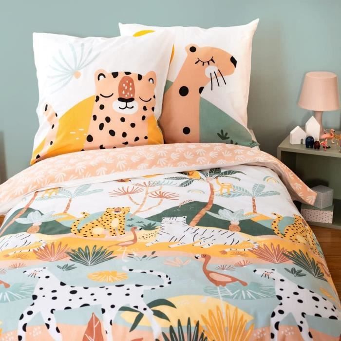 Housse De Couette 200x200 Cm Motif Tigre 3D - Polycoton Doux, 2 Taies D'oreiller 65x65 Cm - Décoration Moderne Pour Chambre Adulte