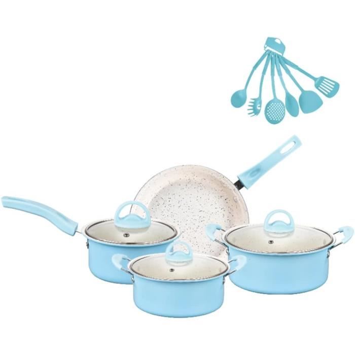 JEETEE Ensemble de casseroles antiadhésives, 1,5 l et 2 l avec