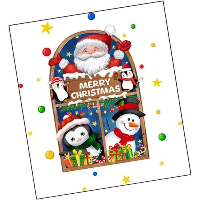 CCYKXA 9 Feuilles NoëL Autocollants Fenetre Réutilisables