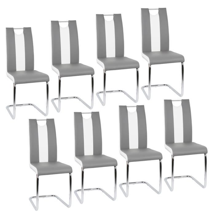 Chaise inox et blanc d'occasion - Ameublement