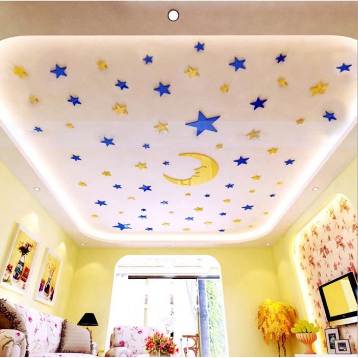 MeoZynxadril Autocollants Lumineux, étoiles Phosphorescentes, Etoiles Phosphorescentes Plafond, Etoile Fluorescente, Stickers Muraux Enfants, Stickers Espace, Pour Enfants Fille Garcon Chambres