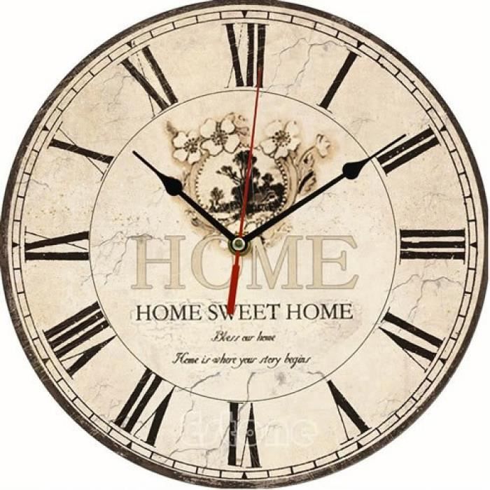 Horloges Gris Station Chiffres Romains Horloge Murale 47 Cm Vintage Cuisine Shabby Chic Maison Pokupec Hr
