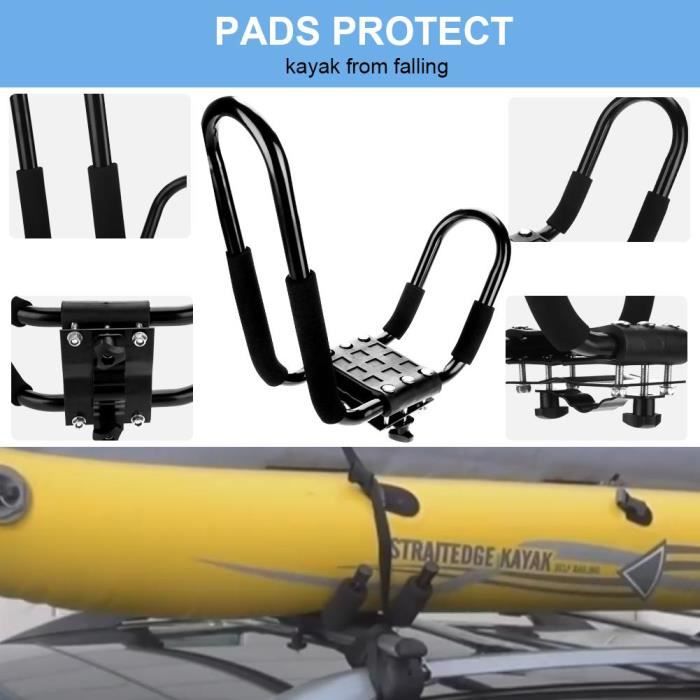 1 Pair Support de voiture de stockage de kayak de rail de canoë avec l'accessoire