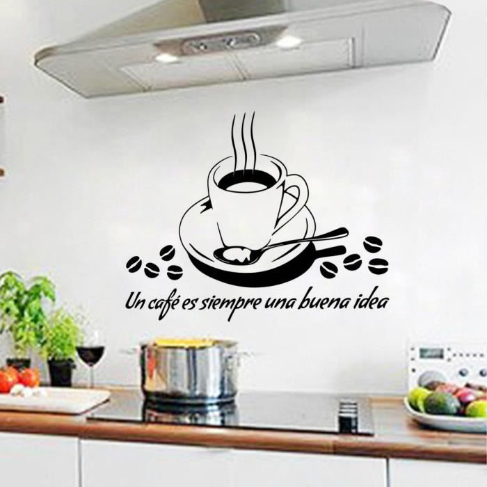 tasse à café 65 x 40 cm Stickers mural meuble cuisine