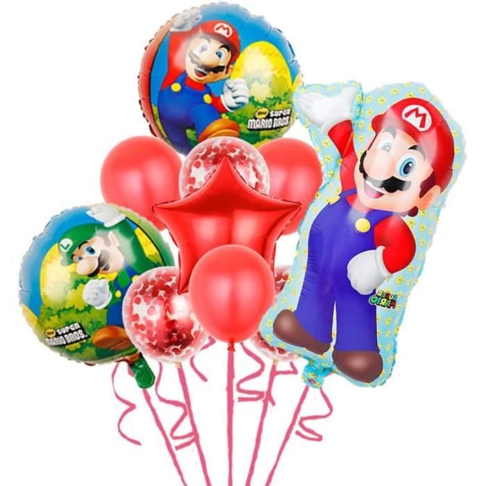 Décoration Anniversaire Mario, Mario Ballons Latex, Mario Party Supplies,  Mario Birthday Decorations,Mario Ballon en feuille, [253] - Cdiscount Maison