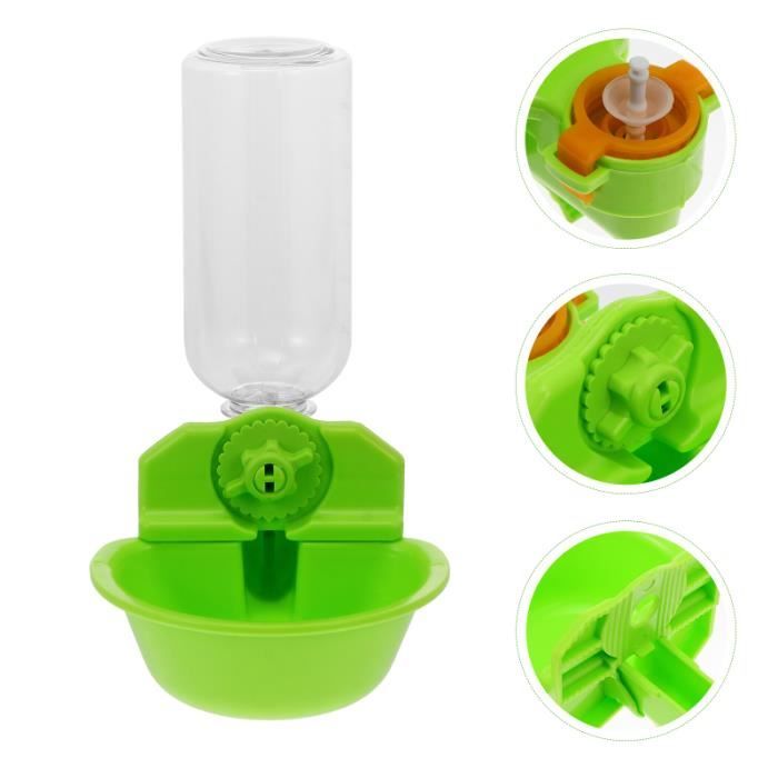 Distributeur automatique - Ecuelle - Vert - Pour petits animaux - Plastique - Intérieur