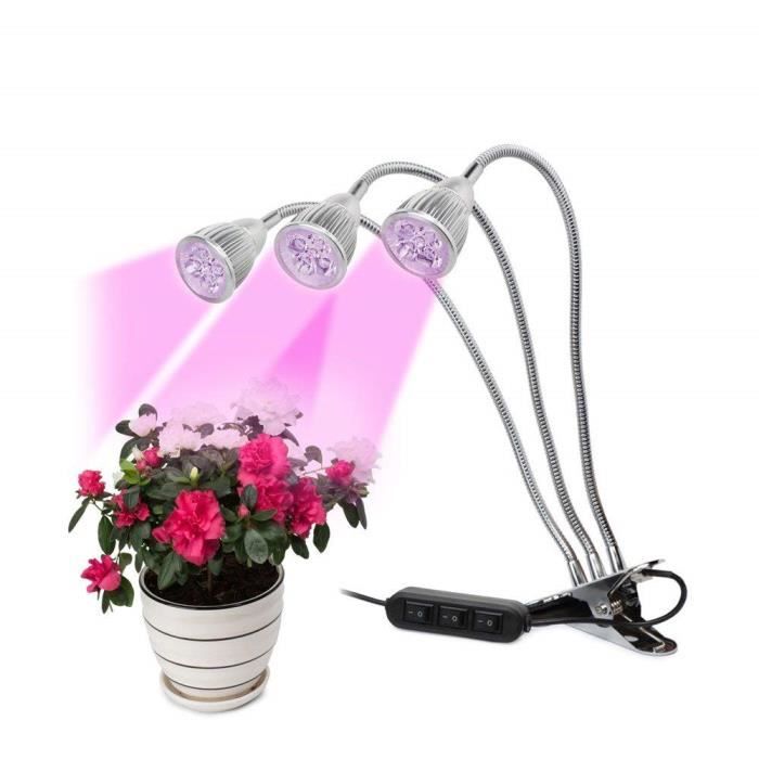 Lampe De Croissance Lampe Horticole A Trois Tete 15w Led Desk Clip