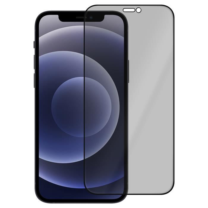 verre trempe iphone 12 mini anti espion antichoc 9h anti trace blueo noir noir cdiscount telephonie
