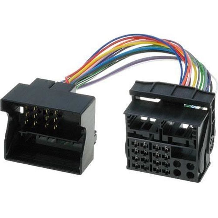 Adaptateur ISO Autoradio 16 Broches - Connecteur Plug-and-play Pour Ford, Renault, Opel, VW, Etc. - Faisceau Câblage DIN