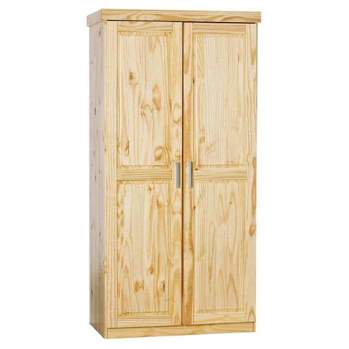 CALI - Armoire 2 Portes Bois Massif Naturel