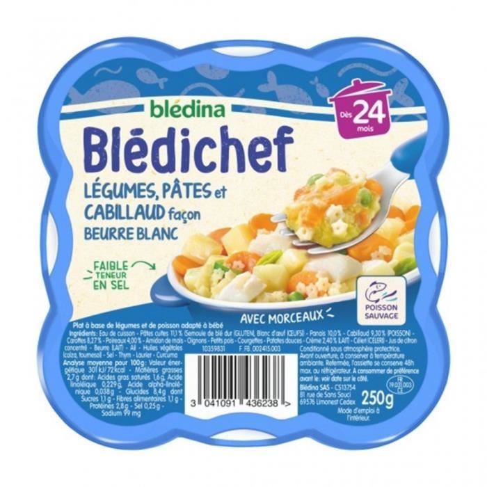 Blédina Blédichef Mitonné de carottes et macaroni au boeuf 260 g - dès Blédina Blédichef Mitonné de carottes et macaroni au boeuf 260 g - dès