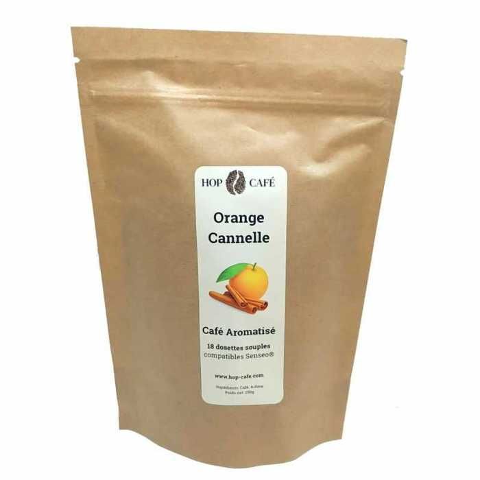 HOP CAFE 18 Dosettes Souples • Arôme Orange Cannelle  Café Gourmand