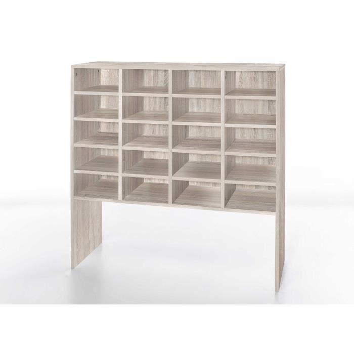 Etagère / armoire à chaussures Levi à 20 compartiments. Réalisée en