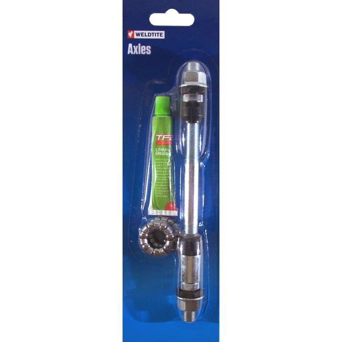 AXE DE ROUE VELO UNIVERSEL 9,5x170 MM MOYEU ARRIERE PLEIN 6 vitesse VTT ROUTE BMX FIXIE SINGLESPEED VINTAGE ANCIEN ECROU 9,5MM - Sport